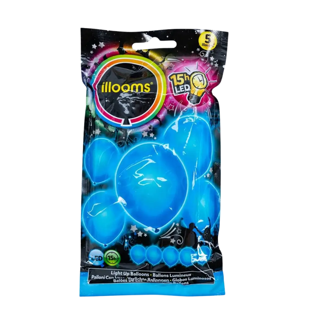 Ballons LED en latex - Bleu illooms® 